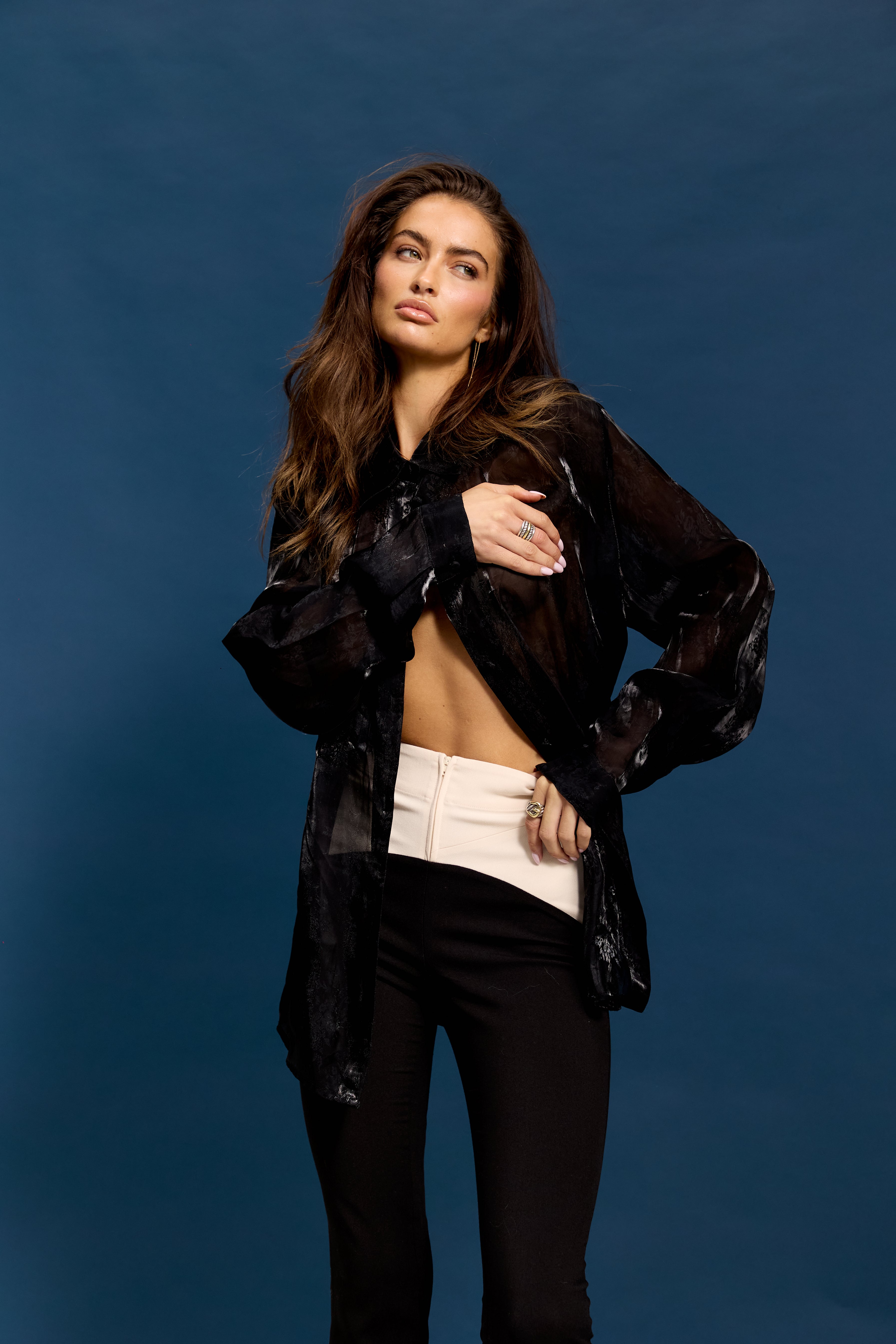Contrast Color Pant - Black/Cream